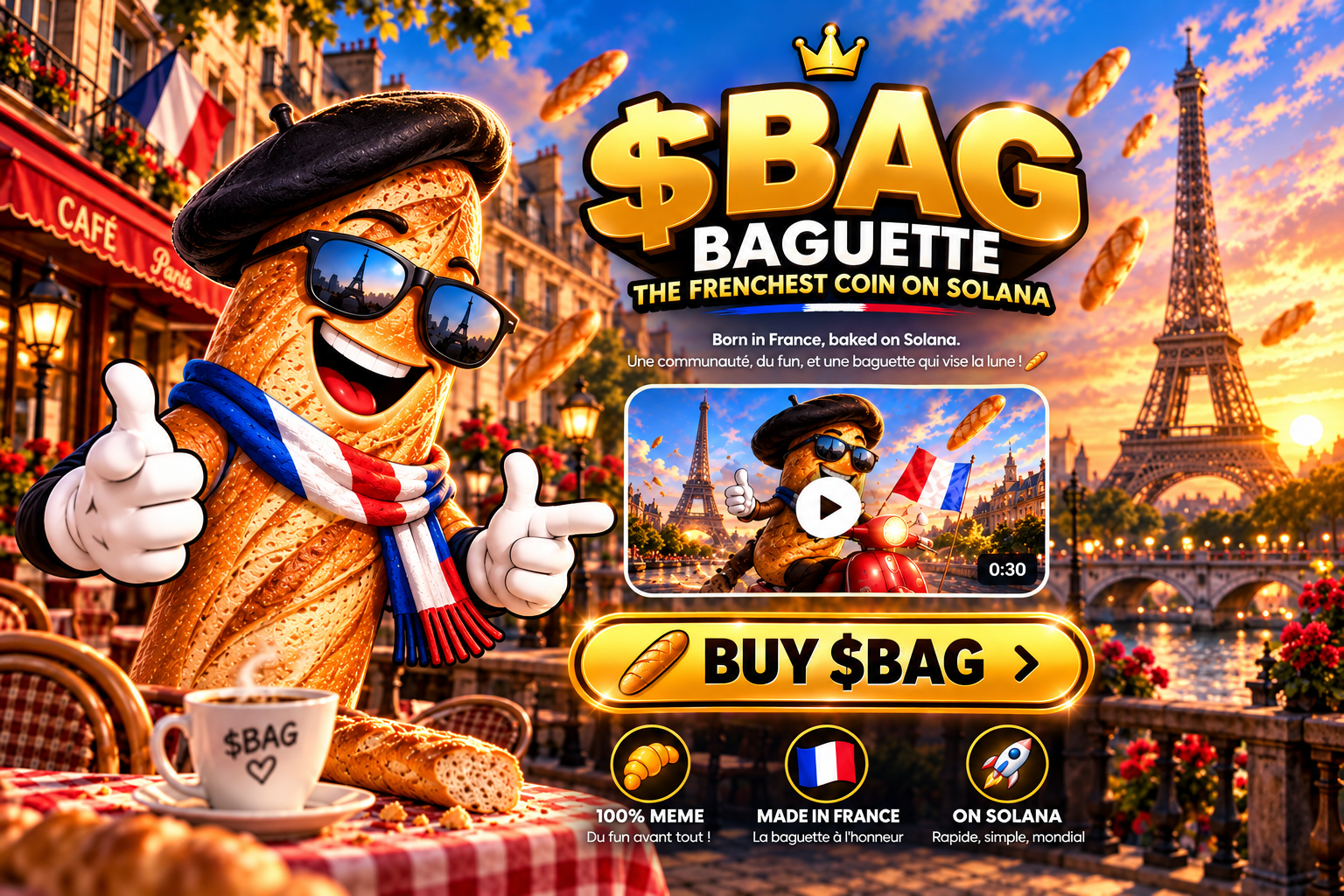 $BAG - Baguette - The Frenchest Coin on Solana